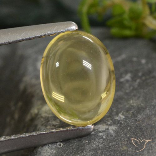 Light Yellow Citrine Gem - 1.2ct Oval Cabochon (ID: 477247)