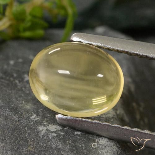 1.61 ct Yellow Citrine Stone, Natural Citrine in Oval Cabochon Shape for Sale