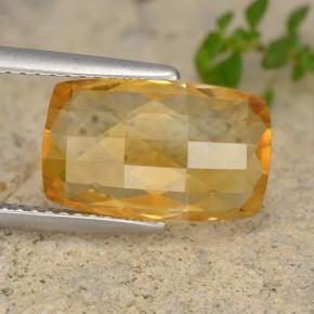 Medium Orange Citrine Gem - 4.3ct Cushion Checkerboard (double sided) (ID: 477271)