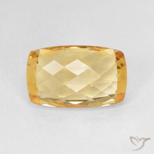 4.05ct Natural Light Orange-Gold Citrine, Cushion, VVS