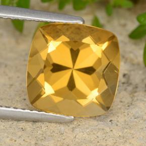 gold-orange Citrin Edelstein - 3.7ct Kissenschliff (ID: 477320)
