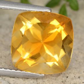 Orange-Gold Citrin Edelstein - 3.9ct Kissenschliff (ID: 477329)