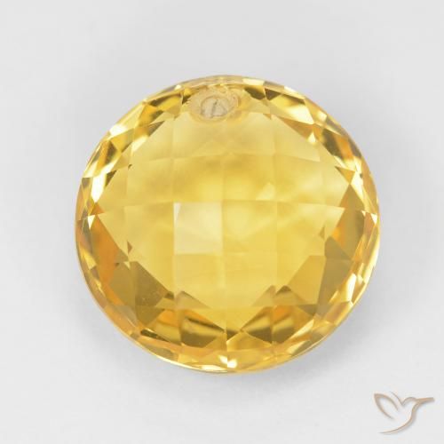 7.79ct Natural Medium Gold Citrine, Round, VVS