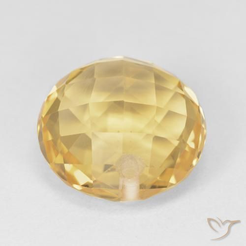 Citrine Gemstone in 13 mm (calibrated) Size for Sale, Citrine Stone in Medium Gold Color