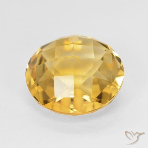 Citrine Gemstone in 11 mm (calibrated) Size for Sale, Citrine Stone in Medium Light Orange-Gold Color
