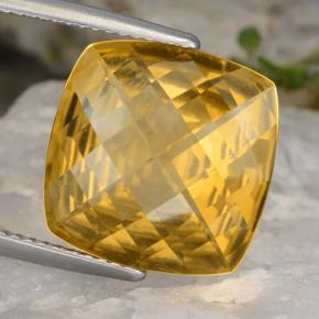 gold-orange Citrin Edelstein - 8.3ct Kissen Schachbrett (ID: 477401)
