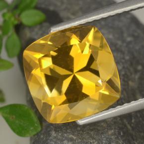 Golden Citrine Gem - 3.9ct Cushion-Cut (ID: 477415)