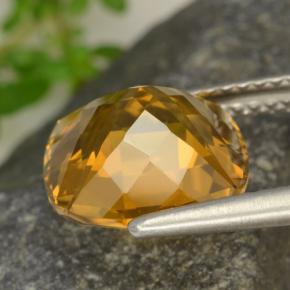 Citrine Gemstone in 10 x 10 mm Size for Sale, Citrine Stone in Deep Orange-Gold Color