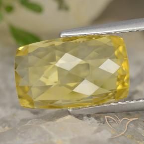 4.25 ct Yellow Citrine Stone, Natural Citrine in Cushion Checkerboard (double sided) Shape for Sale