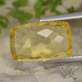 4.16 ct Yellow Citrine Stone, Natural Citrine in Cushion Checkerboard (double sided) Shape for Sale