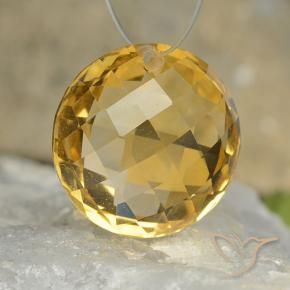 Citrine Gemstone in 13 mm (calibrated) Size for Sale, Citrine Stone in Dark Golden Color