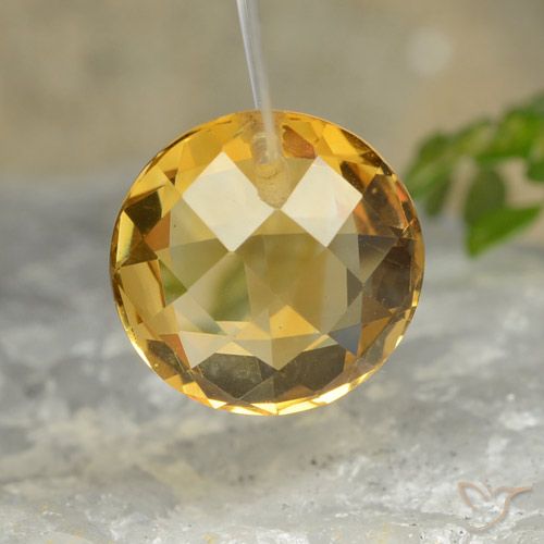 4.44ct Natural Deep Golden Orange Citrine, Round, VVS