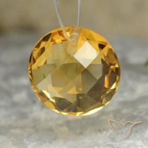 Citrine Gemstone in 11 mm (calibrated) Size for Sale, Citrine Stone in Deep Golden Orange Color