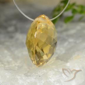 7.70 ct Golden Citrine Stone, Natural Citrine in Round Drilled Checkerboard (Double Sided) Shape for Sale