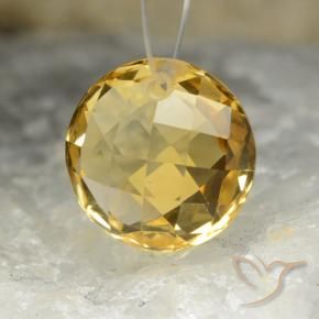 Citrine Gemstone in 13 mm (calibrated) Size for Sale, Citrine Stone in Golden Orange Color