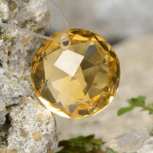 Citrine Gemstone in 11 mm (calibrated) Size for Sale, Citrine Stone in Golden Orange Color