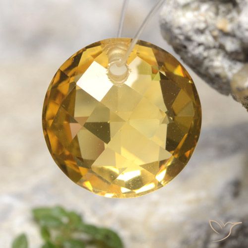 11mm Round Golden Citrine from Brazil, Weight of 4.61ct, Natural untreated Gemstone in VVS Clarity, 1pc Round Drilled Checkerboard (double Sided) Citrine - Color: Brownish Golden, Mohs Hardness of 7 suitable for daily wear jewelry, Year of the Rooster Gemstone, Photo A