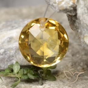 Citrine Gemstone in 11 mm (calibrated) Size for Sale, Citrine Stone in Gold Color