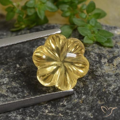 2.64ct Natural Honey Yellow Citrine, Flower Cut, Transparent