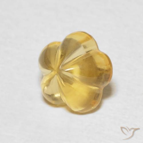 2.31 ct Yellow Citrine Stone, Natural Citrine in Carved Flower Shape for Sale