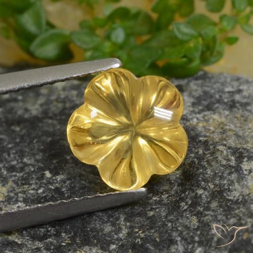 2.07 ct Yellow Citrine, 8.6 x 8.4 mm Carved From Brazil, Photo A