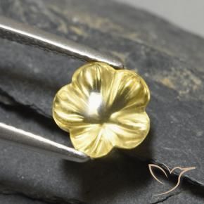 2.30 ct Yellow Citrine Stone, Natural Citrine in Carved Flower Shape for Sale