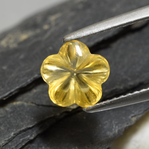 Deep Yellow Цитрин Камень - 1.6ct Фигурка Цветок (ID: 480062)