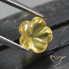 1.97 ct Yellow Citrine Stone, Natural Citrine in Carved Flower Shape for Sale