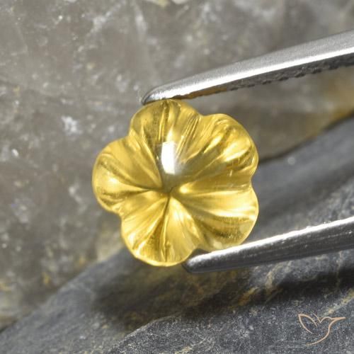 2.30ct Natural Light Gold Citrine, Flower Cut, Transparent