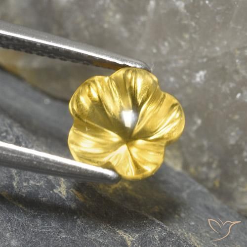 2.30 ct Yellow Citrine Stone, Natural Citrine in Carved Flower Shape for Sale