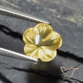 2.11 ct Yellow Citrine Stone, Natural Citrine in Carved Flower Shape for Sale
