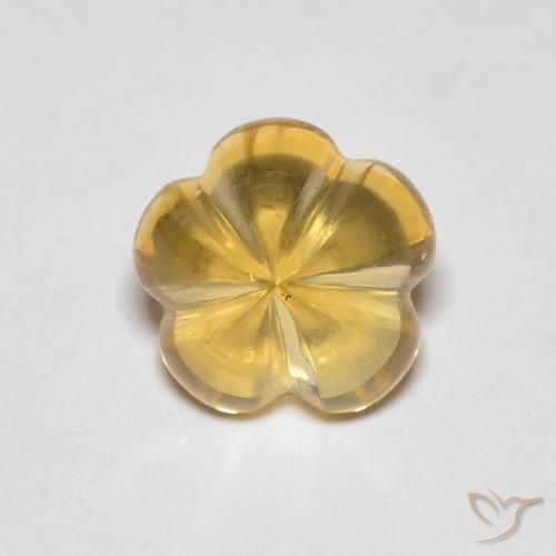 2.29 ct Yellow Citrine Stone, Natural Citrine in Carved Flower Shape for Sale