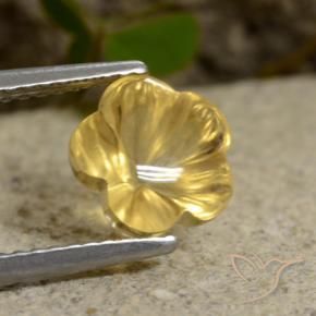 2.23 ct Yellow Citrine Stone, Natural Citrine in Carved Flower Shape for Sale