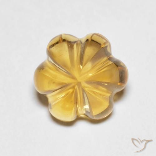 2.19ct Natural Honey Yellow Citrine, Flower Cut, Transparent