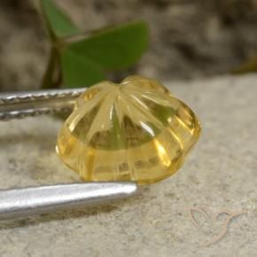 Citrine Gemstone in 7.5 x 7.4 mm Size for Sale, Citrine Stone in Deep Yellow Color