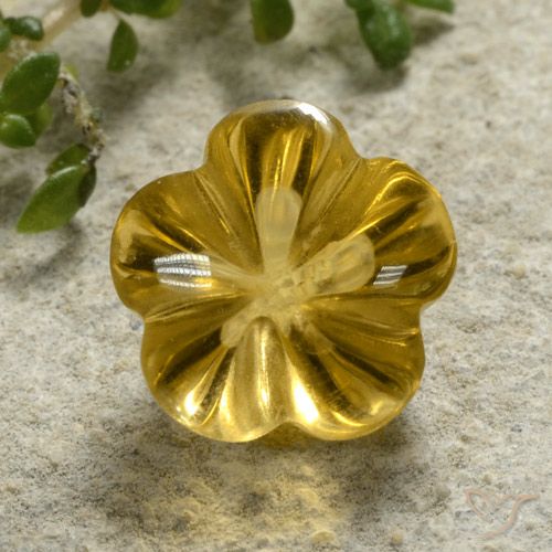 2.34ct Natural Golden-Orange Citrine, Flower Cut, Transparent