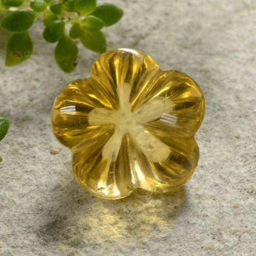2.18 ct Yellow Citrine, 8.1 x 7.9 mm Carved From Brazil, Photo A