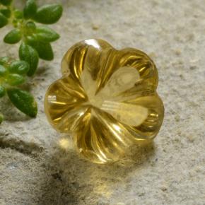 2.11 ct Yellow Citrine Stone, Natural Citrine in Carved Flower Shape for Sale
