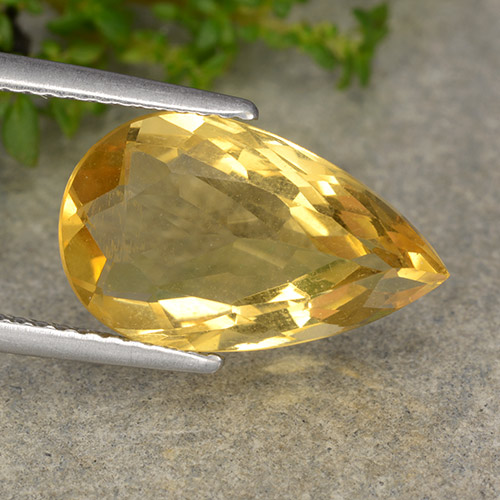 Золотой Цитрин Камень - 4.7ct Фасетная Груша (ID: 489010)