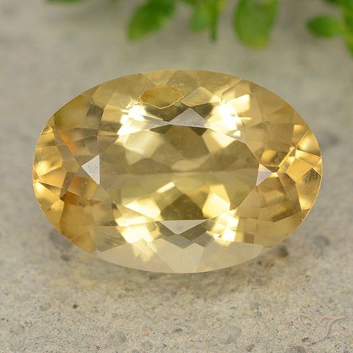 5.29ct Natural Medium Gold Citrine, Oval, VVS