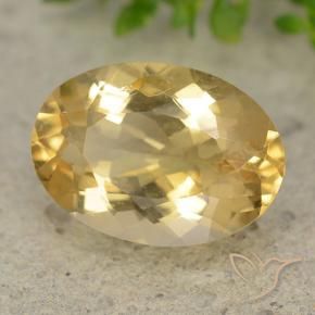 5.29 ct Golden Citrine Stone, Natural Citrine in Oval Facet Shape for Sale