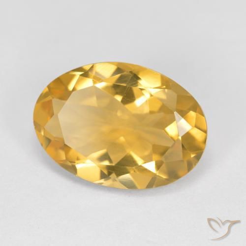4.75 ct Golden Citrine Stone, Natural Citrine in Oval Facet Shape for Sale