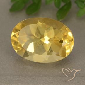 6.24 ct Golden Citrine Stone, Natural Citrine in Oval Facet Shape for Sale