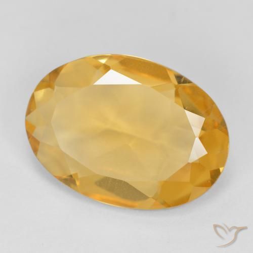 4.04 ct Golden Citrine Stone, Natural Citrine in Oval Facet Shape for Sale