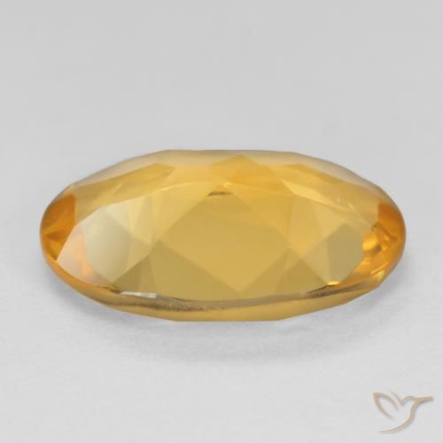 Citrine Gemstone in 14 x 10 mm (calibrated) Size for Sale, Citrine Stone in Medium-Light Orange-Gold Color