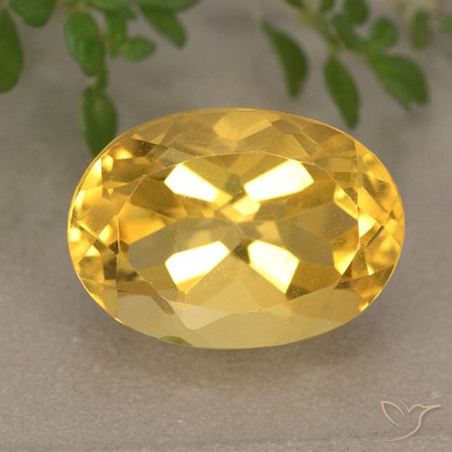 6.38ct Natural Medium Gold Citrine, Oval, VVS-VS
