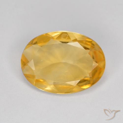 3.2 ct Yellow Citrine, 12.8 x 9.5 mm Oval Cut From Brazil, Photo A