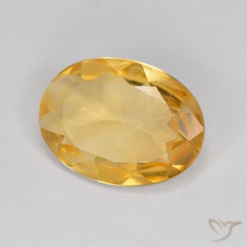 3.20 ct Golden Citrine Stone, Natural Citrine in Oval Facet Shape for Sale