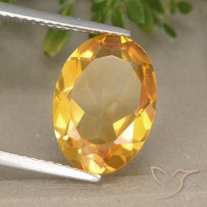 4.68 ct Golden Citrine Stone, Natural Citrine in Oval Facet Shape for Sale