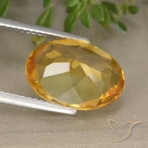 Citrine Gemstone in 14 x 10 mm (calibrated) Size for Sale, Citrine Stone in Dark Orange-Gold Color